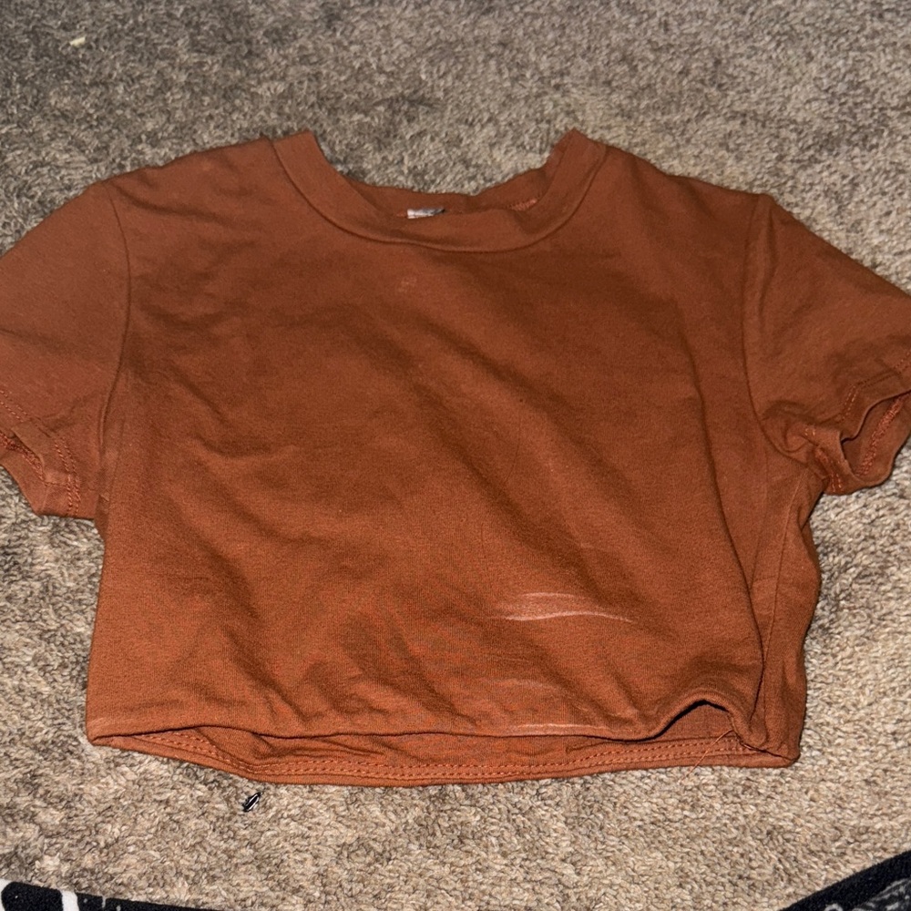 Rust Orange Cropped T-Shirt